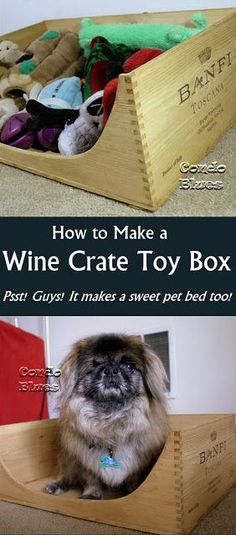 how to make a wine crate toy box for your dog