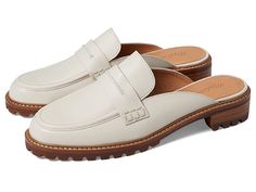 Madewell The Corinne Lugsole Loafer Mule - Women's Shoes : Pale Oyster : Step out in style and comfort wearing the Madewell The Corinne Lugsole Loafer Mule. Leather upper. Leather lining and insole. Slip-on style. Round toe. Slight heel. Synthetic outsole. Imported. Measurements: Heel Height: 1 3 10 in Weight: 14 oz Platform Height: 3 5 in Product measurements were taken using size 9, width M. Please note that measurements may vary by size. Weight of footwear is based on a single item, not a pai Affordable Trendy Slip-on Loafers, Womens Mules Shoes, Lugsole Loafer, Madewell Loafers, Slip On Mules, Womens Mules, Loafer Mules, Comfort Wear, Work Shoes