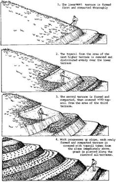 three different views of the ocean and landforms, with text in black ink on white paper