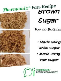 thermomix brown sugar recipe is shown