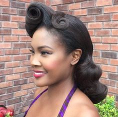 1950s Black Hairstyles, 1950 Hairstyles, 1950 Hairstyle, 40s Hairstyles, American Hairstyles