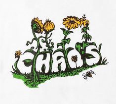 an image of the word weeds written in flowers