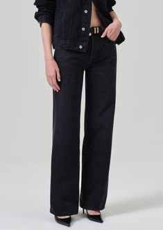 This trouser inspired silhouette is designed to sit high on the waist with a flattering, ultra-relaxed wide-leg. This easy-going staple offers a full length 30” inseam. Style yours with a sleek bodysuit or a classic t-shirt and blazer. For extra length, try the Annina Long 33”. This fit is true to size. Looks Like: Saturated blackFeels Like: Midweight non stretch organic cotton From our HUMANITY Collection Maxi Jumpsuit, Pullover Cardigan, Long Trousers, Crop Top Sweater, Crop Top Blouse, Easy Going, Citizens Of Humanity, Linen Shorts, Sweaters Knitwear