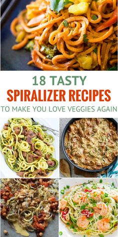 18 Spiralizer Recipes That’ll Make You Love Veggies Again Cooking Zoodles, Veggie Noodles Recipes, Resep Pasta, Zoodle Recipes, Spiralizer Recipes, Veggie Noodles, Recipes To Make, Zucchini Recipes, Veggie Dishes