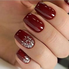 Holiday Nail Colors, Christmas Nail Colors, Holiday Nails Winter, Nail Colors Winter, Christmas Nail Art Designs, Gel Nail Colors, Christmas Nails Acrylic, Red Nail