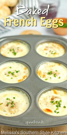 an image of baked french eggs in a muffin tin