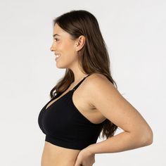 Motherhood is a workout, especially if you’re pumping! Whether you’re occasionally or exclusively pumping, working out or working from home, you need a comfortable, convenient pumping bra that can keep up with you – because you shouldn’t have to change your bra to pump or nurse. Made with busy moms in mind, our pumping sports bra has a supportive racerback construction and simple pullover design without any uncomfortable underwires or hooks. It’s perfect for low-impact activities like walking an Simple Pullover, Pumping Bra, Nursing Sports Bra, Hands Free Pumping, Sports Bra Design, Exclusively Pumping, Or Nurse, Pumping Bras, Clip Design