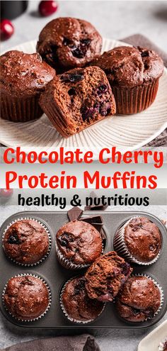 chocolate muffins,with sweet cherries,protein packed,nutrition packed,macro-friendly,chocolate cherry muffins,chocolate protein muffins,chocolate muffins,cherry muffins,protein muffins recipe,muffins for breakfast,pre workout snack,no sugar muffin,under 200 calories muffin,easy to make muffin recipe,healthy,protein packed breakfast,breakfast on the go,snack for work,snack for school,sugar free muffins,low fat muffins,macro-friendly muffins,to eat on weight loss,weight loss diet,balanced diet Jumbo Protein Muffins, High Protein High Fiber Muffins, High Protein Chocolate Muffins, Healthier Muffins, Muffin Monday, Health Cookies, Protein Cakes, Chocolate Protein Muffins, High Protein Muffins