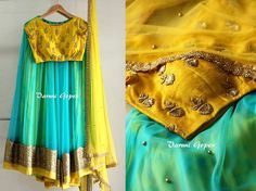 Crop top and skirt Lehanga Cholis, Langa Jacket, Matching Kids Outfits, Bridal Anarkali Suits, Lace Costume, Half Saree Lehenga, Half Sarees, Yellow Lehenga, Lehnga Dress