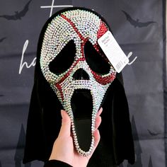 New! Rhinestone Ghost Face Mask Ghost Face Mask, Face Accessories, Ghost Face, Ghost Faces, Black Red, Face Mask, Ghost, Black And Red, Mask