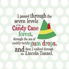 a quote about candy canes and gum drops on a green background with white polka dots