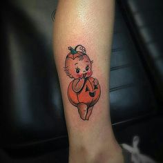 Tattoo Pumpkin, Teddy Bear Tattoo, Kewpie Tattoo, Ladybug Tattoo, Spooky Tattoos, Bear Tattoo, Traditional Tattoos, Halloween Tattoos, Dream Tattoos