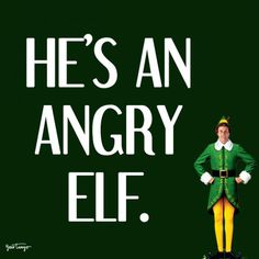 a man in green and yellow is standing with his hands on his hips as if he's an angry elf