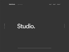 the word studio is written in white on a black background, and it appears to be made