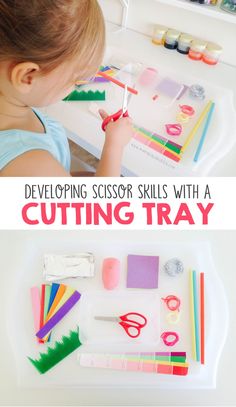 Developing Scissor Skills with a Cutting Tray - Mama.Papa.Bubba. Bedroom Sport, Scissor Activities, Kids Educational Crafts, Basketball Bedroom, Preschool Sensory, Prek Ideas, Basketball Room, Sport Bedroom, Sensory Activities Toddlers