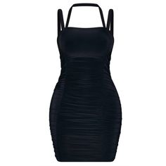 Pretty Little Thing Shape Black Ruched Front Strappy Bodycon Dress Size Us 8 Black Backless Bodycon Dress With Ruched Back, Black Bodycon Dress With Ruched Back For Evening, Black Ruched Backless Mini Dress, Black Backless Mini Dress With Ruched Detail, Black Bodycon Mini Dress With Ruched Detail, Black Backless Ruched Mini Dress, Black Bodycon Dress With Ruched Back, Black Bodycon Dress With Ruched Sides For Evening, Summer Mini Dress With Ruched Bodice In Black