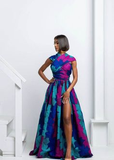 Beautiful ,stunning and lovely Multi color infinity Outfits , perfectly made for your proms, engagements, wedding and any african event's. It can be style in different ways..  And it has invisible zipper attached on the slit. It is made with 100% Cotton African Wax.And can be tailored with other fabrics. Swipe to view the fabrics also many are still in store... Please note the current fabric on the model is out of stock but we have alot of quality and beautiful lcotton fabrics in store . So feel Infinity Clothing, Ankara Maxi Dress, Dress Ankara, Ankara Gown, Afrikaanse Mode, African Fashion Ankara, Dress African, Infinity Dress, Ankara Dress