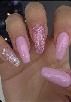 Pink Sparkle Nails, Pink Sparkly Nails, Baby Pink Nails, Light Pink Nails, Baby Rosa, Designs Nail