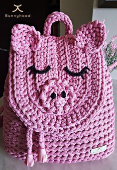 DESCRIPTION. This extraordinary pink hand crochet backpack is for little ladies or crazy pig lovers :) The shape of cute sleepy piglet with small ears and blunt nose is just adorable... This funny backpack attracts attention and makes feel extraordinary and fashionable as well. SIZE. Bottom ~30 x 10 cm, height ~32 cm, handles ~55 cm* length (stretching ~5 cm). *handle length can be different, according to customer's request. COLOR. Pink (but you can choose another color as well). MATERIAL. Polye Pink Casual Backpack For Gifts, Pink Casual Backpack For Gift, Casual Pink Backpack For Gift, Hand Knitted Pink Bags For Gifts, Pink Hand Knitted Bags For Gifts, Casual Handmade Pink Crochet Bag, Casual Pink Handmade Crochet Bag, Pink Crochet Knitted Bag For Everyday Use, Handmade Pink Bags For School