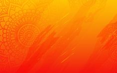 an orange and yellow background with intricate designs