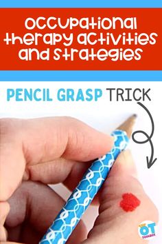 This occupational therapy handwriting intervention is a fine motor trick that helps kids with pencil grasp and handwriting. Occupational Therapy Handwriting, Formation Ideas, Pencil Grasp, Pencil Control, Occupational Therapy Activities, Improve Handwriting, Best Pencil