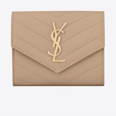 Excellent Condition, Hardly Worn, No Scuffs Or Scratches. Beautiful Beige Color With Gold Hardware Bags Ysl, Tri Fold Wallet, Saint Laurent Bags, Yves Saint Laurent Bags, Fold Wallet, Trifold Wallet, Tri Fold, Beige Color, Gold Hardware