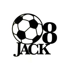 a black and white photo of a soccer ball with the words'80 jack '