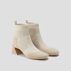 Melissa Square-toe Heeled Boots in Cream Ivory-Sustainable and Stylish | VIVAIA Womens Square Toe Boots, Best Shoes For Travel, Comfortable Womens Boots, Sustainable Shoes, Buy List, Square Toe Boots, Square Toe Heels, Trending Boots, Most Comfortable Shoes