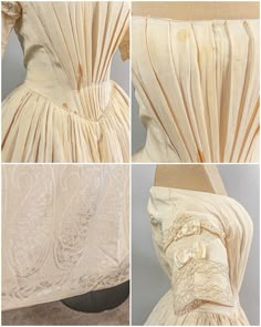 Stunning 1840s Cream Silk Jacquard Ball Gown, Romantic Era, Antique Victorian - Etsy 1840 Dress, Silk Ball Gown, 1800s Dresses, Cartridge Pleats, Victorian Era Dresses, Gaun Abad Pertengahan, Victorian Era Fashion, Romantic Era, 1800s Fashion