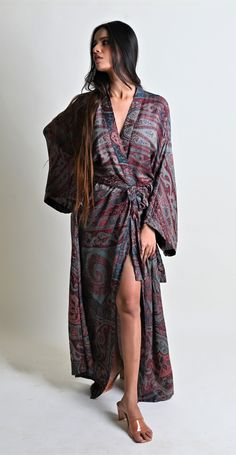 Cashmere Silk Dressing Gown Wedding Morning Cashmere Robe - Etsy