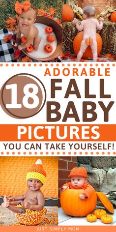 18 Cute Fall Baby Pictures That You Can Take Yourself - Just Simply Mom Holiday Baby Pictures, Fall Baby Photos, Fall Baby Pictures, Photo Bb, Baby Milestones Pictures, Pumpkin Pictures, October Baby, Milestone Pictures