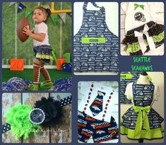 Boys Seattle Seahawks Outfit, Baby Boys Game Day Football Outfit – Needles Knots n Bows Football Cheerleader, 49ers Cheerleaders, Cheerleader Outfit