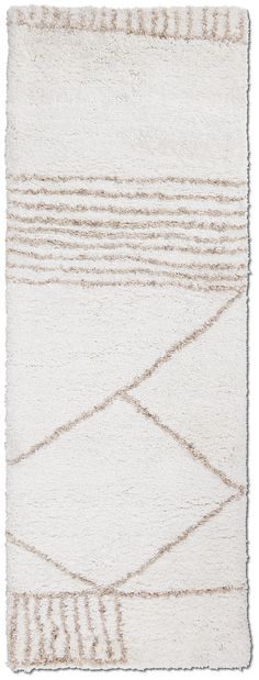 a white rug with lines on it