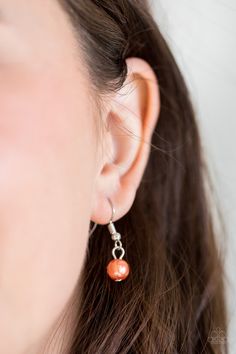 Infused with a lengthened silver chain, a faceted crystal-like bead, an oversized pearly orange bead, and a hammered silver hoop give way to a shimmery silver tassel for a refined look. Features an adjustable clasp closure. Sold as one individual necklace. Includes one pair of matching earrings. Orange Necklace, Paparazzi Accessories, Paparazzi Jewelry, Hammered Silver, Faceted Crystal, Blue Bracelet, Boutique Jewelry, Silver Hoops, Necklace Earring Set