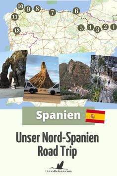 a map with pictures of spain and other places to see in the country's capital