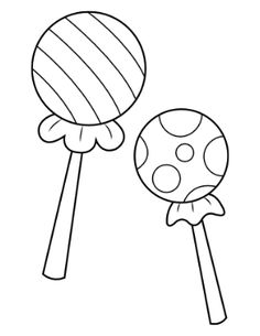 two lollipops are shown in black and white, one has a bow on it