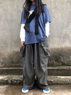 Cargo Women, Harajuku Grunge, Style Oversize, Grunge Baggy, Grey Cargo Pants, Style Hip Hop, Style Cargo