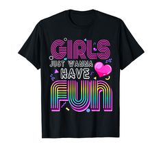 PRICES MAY VARY. Awesome 80's Girls Just Wanna Have Fun 1980s Shirt, Show your love the 1980's with this cute just a girl who loves the 80's top for women or girls, perfect 80's party top, 80's costume or 80's gift for 1980 themed birthday parties or parties Awesome 80's Girls Just Wanna Have Fun 1980s Tshirt, Makes the perfect 80's party accessory or costume for 80's fans of any age. Lightweight, Classic fit, Double-needle sleeve and bottom hem 80s T Shirt Design, Retro T-shirt With Letter Print, 80s Sayings, Fun Pink T-shirt With Graphic Design, Vintage 80s Tshirts, 80s Shirt Svg, I Love The 80s Shirt, 80s Top, 80s Gift