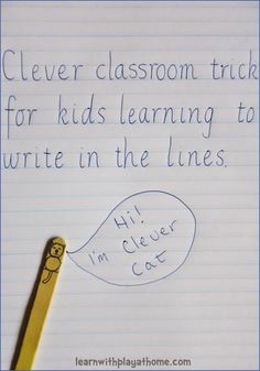 a piece of paper with writing on it and a pencil in the middle that says clever i'm cat