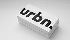 a white box with the word urban printed on it's front and side sides