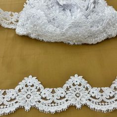 Introducing the stunning Beaded and Corded Lace Trimming Embroidered on 100% Polyester Net Mesh from Lace USA! This gorgeous mesh is perfect for making any special occasions extra special, whether it's a wedding, quinceanera, or dance. Available in 4 lovely colors and adorned with beads, pearls, sequins and more, this beautiful trim will bring out the best in any dress or evening gown. Crafted with absolute attention to detail, this exceptional quality trim will become one of your favorite mater Quinceanera Crown, Alencon Lace, Corded Lace, Special Occasion Outfits, Bridal Tiara, Champagne Color, French Lace, Ivory Color, Lovely Colors