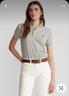 Polo Shirt Outfit Women's Street Style, Polo Ralph Lauren Women Outfits, Polo Outfits For Women, Polo Shirt Outfit Women's, Polo Outfits, Mens Fashion Week Street Style, Polo Shirt Ralph Lauren, Wardrobe Change, Polo Shirt Girl