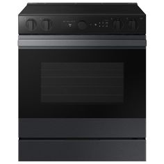 a black oven with the door open on an isolated white background for use in commercial projects