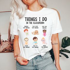 a woman wearing a t - shirt that says things i do in my spare time