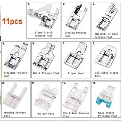 the instructions for how to use an open sewing presser and needle foot with pictures on it