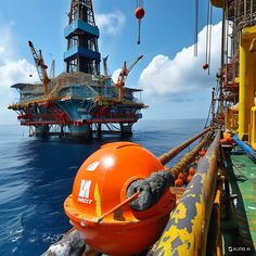 an oil rig in the middle of the ocean