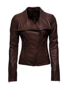 Arrow Lyla Michaels Brown Leather Jacket Audrey Marie Anderson, Audrey Marie, John Diggle, Fitted Biker Jacket, Arrow Tv Series, Arrow Tv, Michael Brown, Cropped Leather Jacket, Brown Jacket