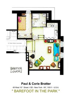 the floor plan for paul and corrie barter's apartment