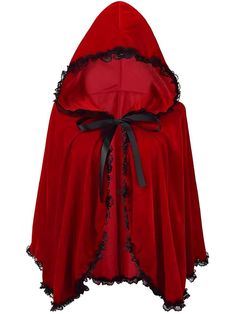 30-70% OFF✓ Fast Shipping✓Embrace classic beauty with the Black 1940s Floral Silhouette Long Sleeved Dress from Retro Stage. Elegant floral design and long sleeves create a timeless vintage look. Velvet Cloak, Colorful House, Costume Capes, Red Riding Hood Costume, Velvet Cape, Costume Parties, Hooded Cape, Velvet Clothes, Bodice Dress