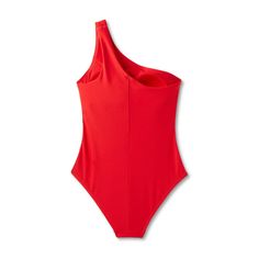 Get ready to flaunt your chic style whether chilling poolside or hanging out at the beach in this Modern One-Piece Swimsuit with Tummy Control from Kona Sol™. This one-piece swimsuit features a tummy control design for a flattering silhouette, while the one-shoulder neckline elevates the look. Made with a soft and stretchy fabric, this one-piece swimsuit offers flexible comfort both in and out of the water, and it comes with sewn-in cups for confident wear. Kona Sol™: Made for your day in the su Red One-shoulder Fitted Swimwear, Red One-piece Swimsuit With Lined Body, Red One-piece Swimwear For Pool, Red Lined One-piece Swimsuit For Beach, Red One-piece Swimwear With Lined Body For Beach, Media Coverage, Shipt Shopper, Bra Cups, Swimwear Fashion